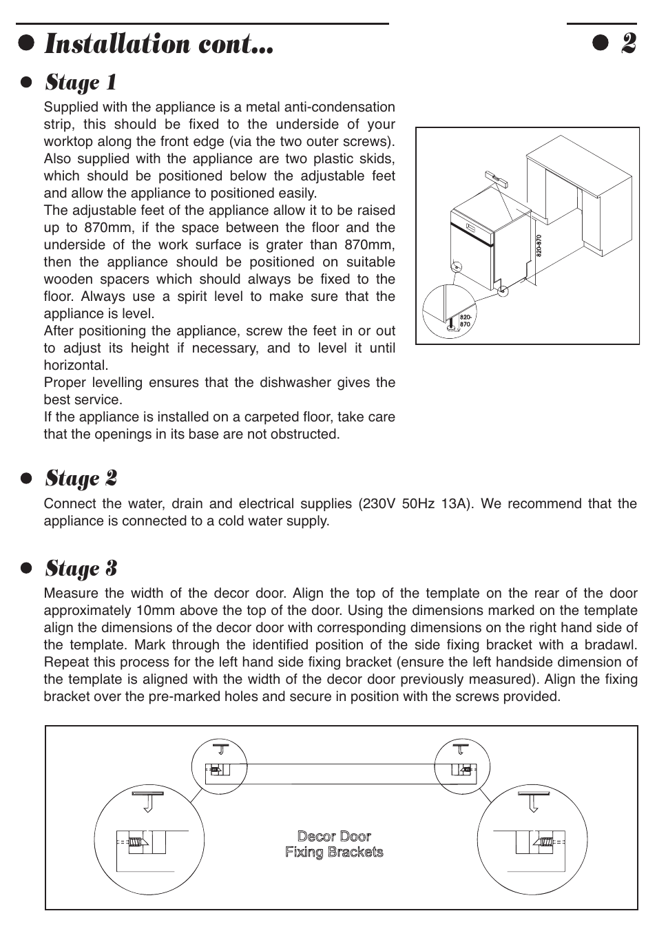 Installation cont | Smeg ADP8242 User Manual | Page 4 / 19