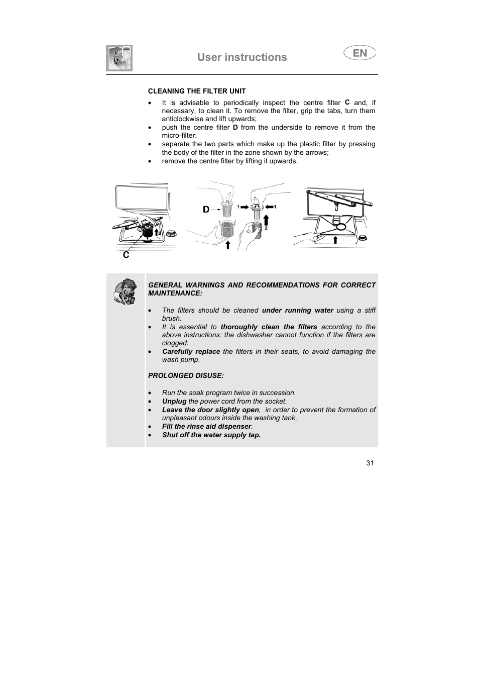 User instructions | Smeg ST93P User Manual | Page 30 / 35