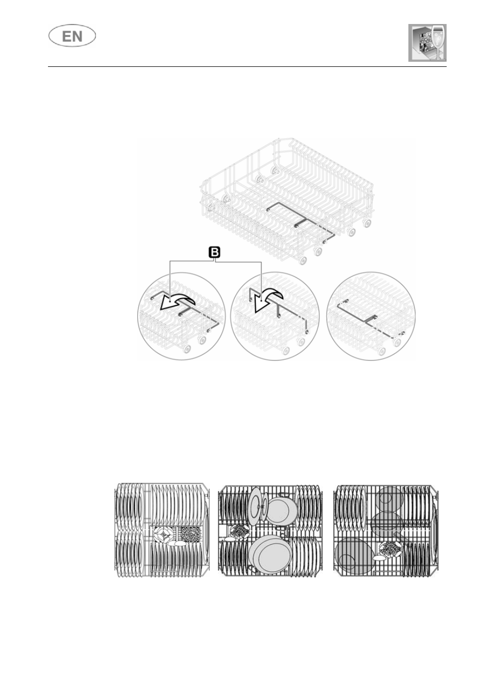 User instructions, Loading the lower basket | Smeg LSP1449B User Manual | Page 29 / 40