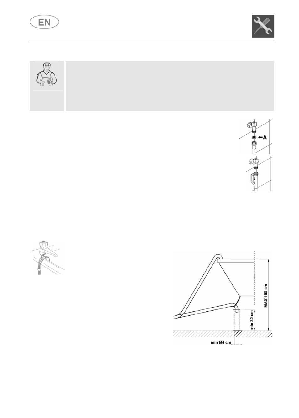 1 water supply connection, Installation instructions, Connecting to the water supply | Smeg LSP1449B User Manual | Page 7 / 40