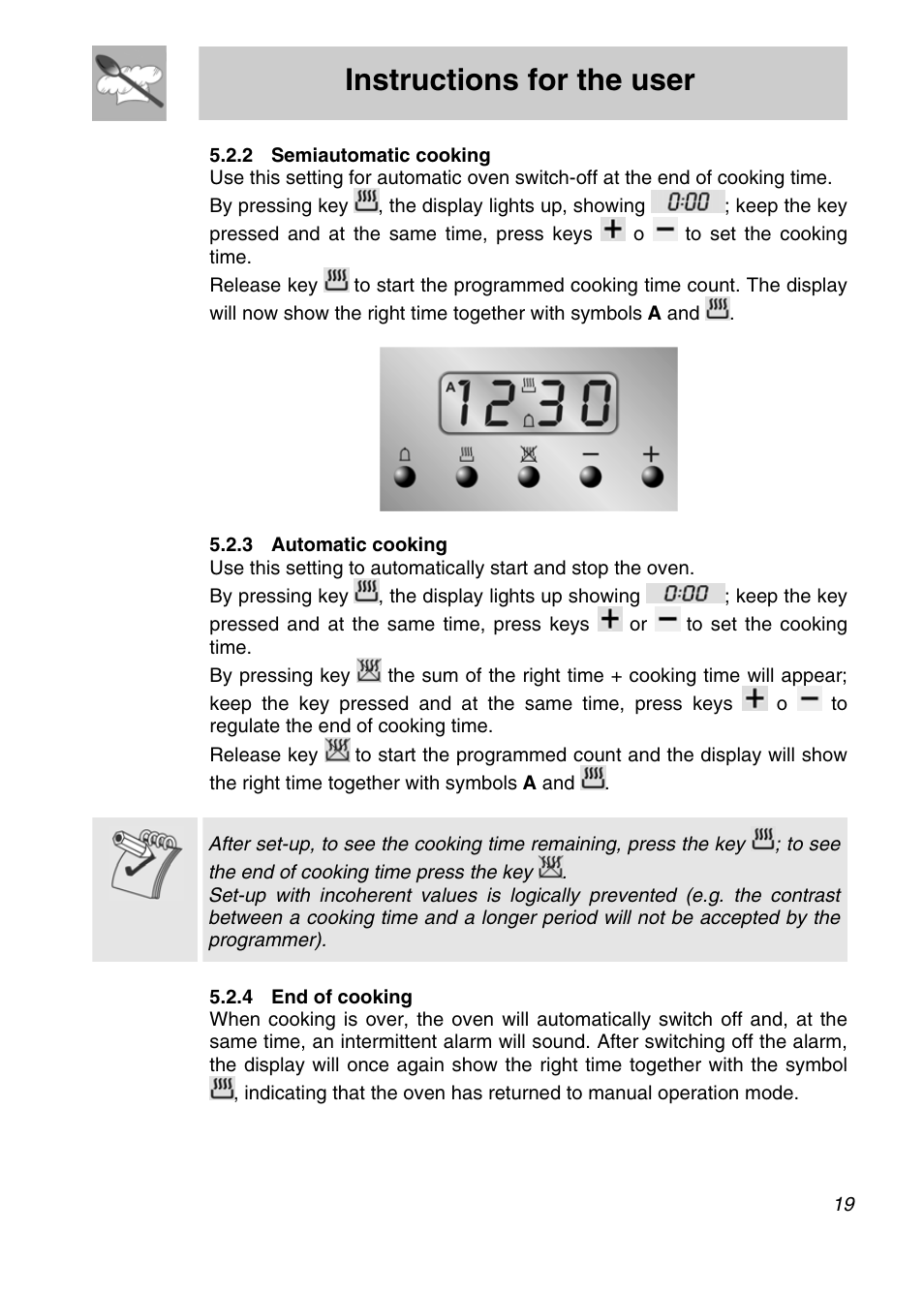 Instructions for the user | Smeg A3SX User Manual | Page 17 / 40