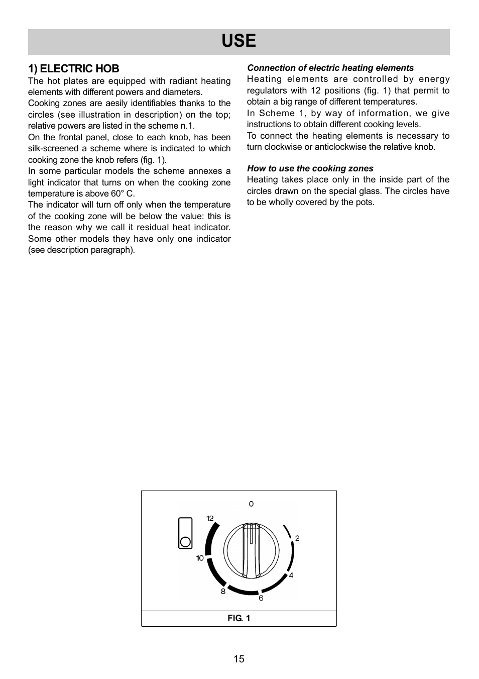 1) electric hob | Smeg SE32CX User Manual | Page 3 / 12