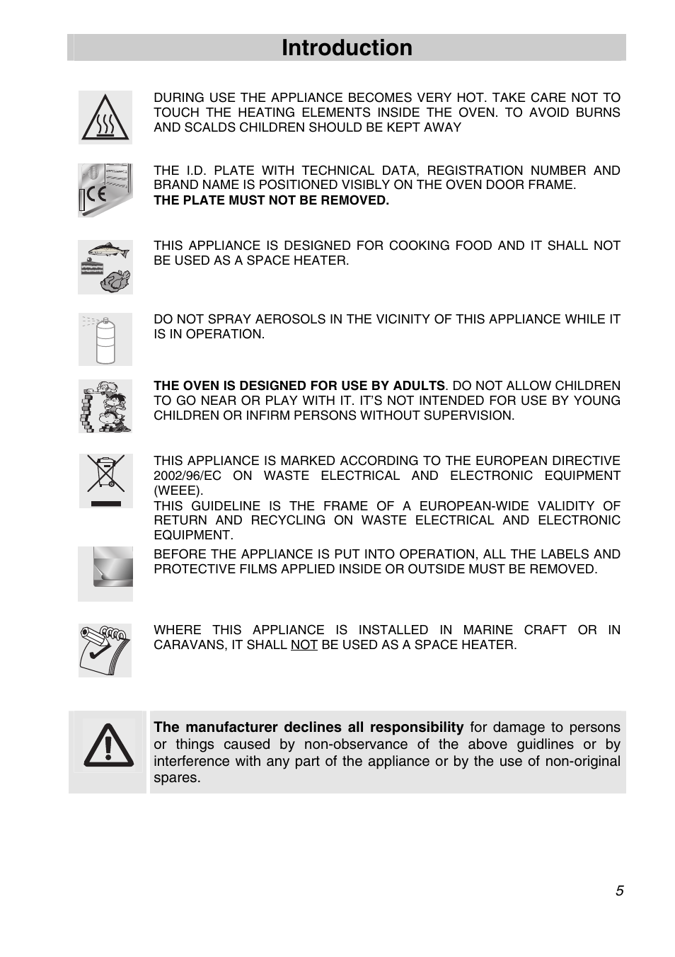 Introduction | Smeg SA250X-5 User Manual | Page 3 / 24