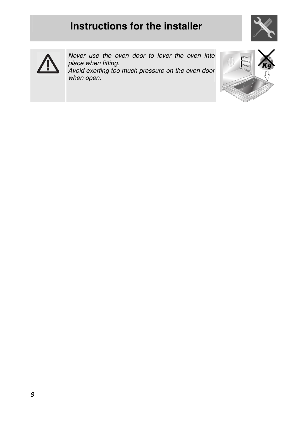 Instructions for the installer | Smeg SA250X-5 User Manual | Page 6 / 24