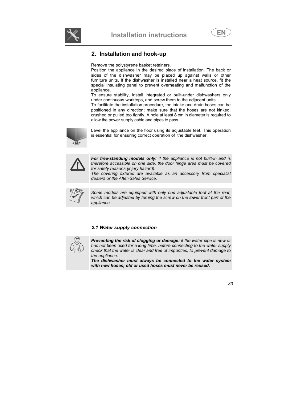 Installation instructions | Smeg KAB45-1 User Manual | Page 6 / 29