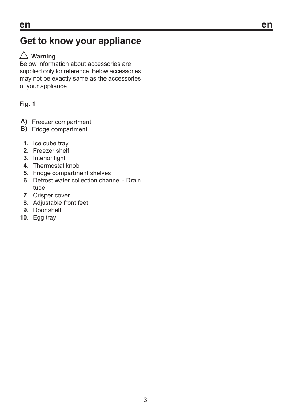 Get to know your appliance | Smeg FD250A User Manual | Page 8 / 17