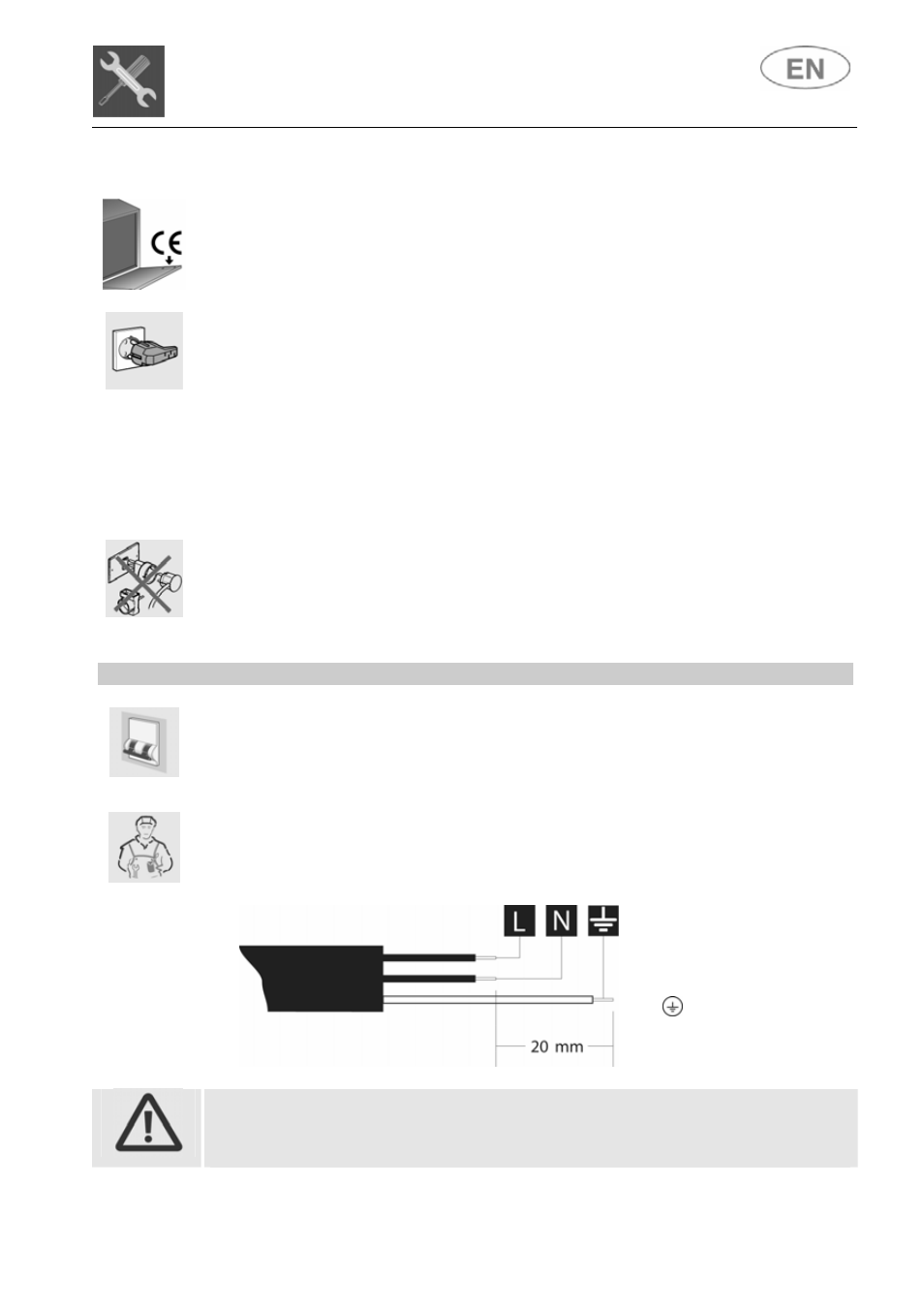 2 electrical connection and precautions, Installation instructions | Smeg LSA643XPQ User Manual | Page 8 / 38