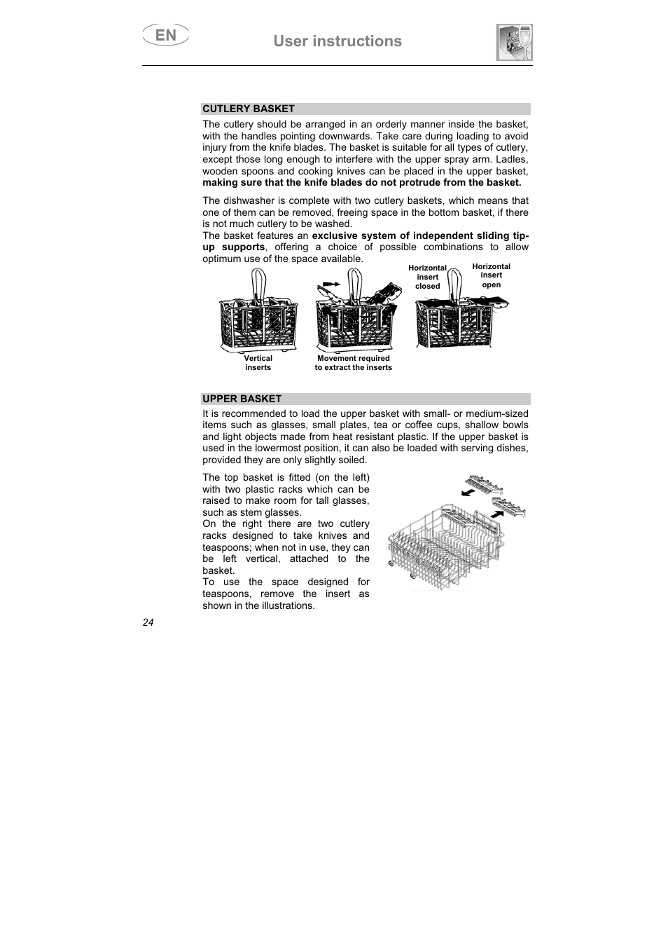 User instructions | Smeg LSPX1253 User Manual | Page 25 / 34