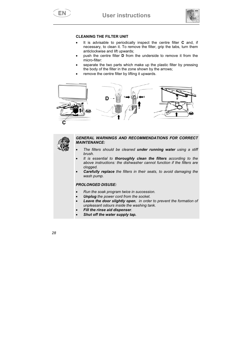 User instructions | Smeg LSPX1253 User Manual | Page 29 / 34