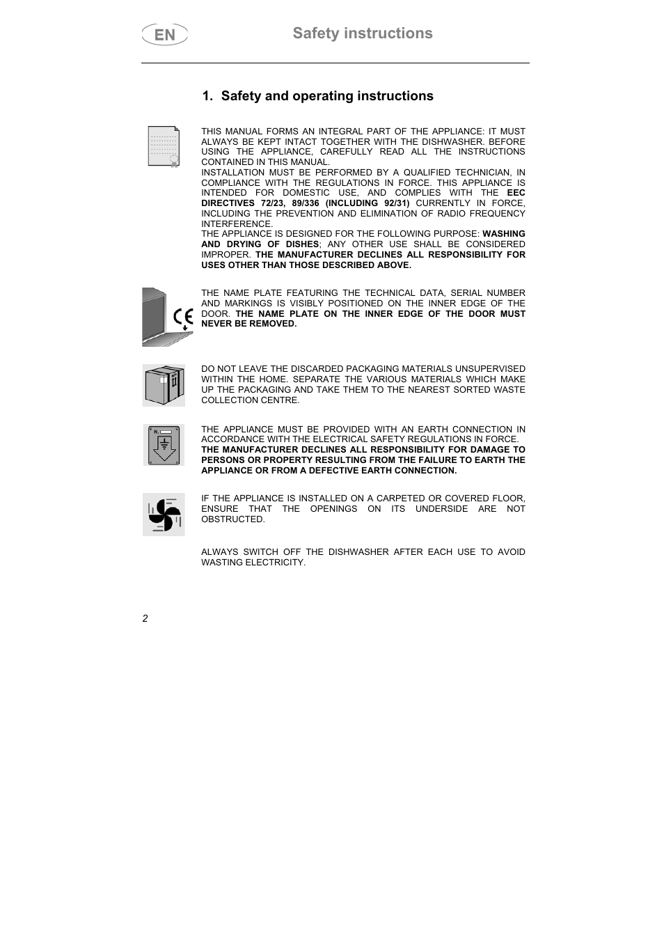 Safety instructions, Safety and operating instructions | Smeg LSPX1253 User Manual | Page 3 / 34