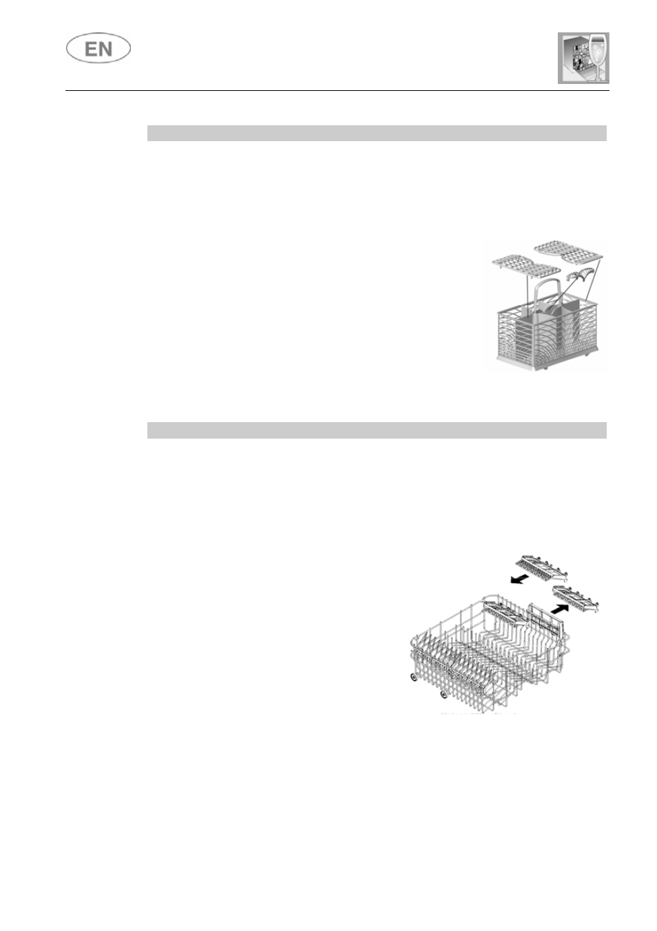 User instructions, Cutlery basket, Upper basket | Smeg KLS55B User Manual | Page 25 / 32