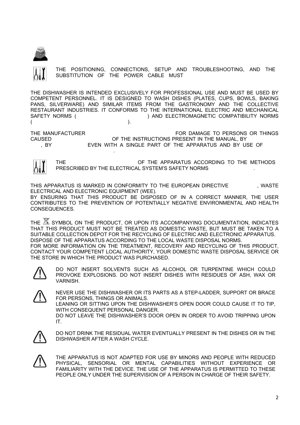 1 safety and usage instructions | Smeg CWC500R User Manual | Page 3 / 15