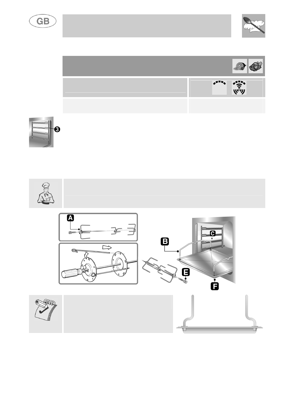 Instructions for the user, 6 spit roasting, Function switch | Thermostat switch | Smeg B988E User Manual | Page 13 / 19