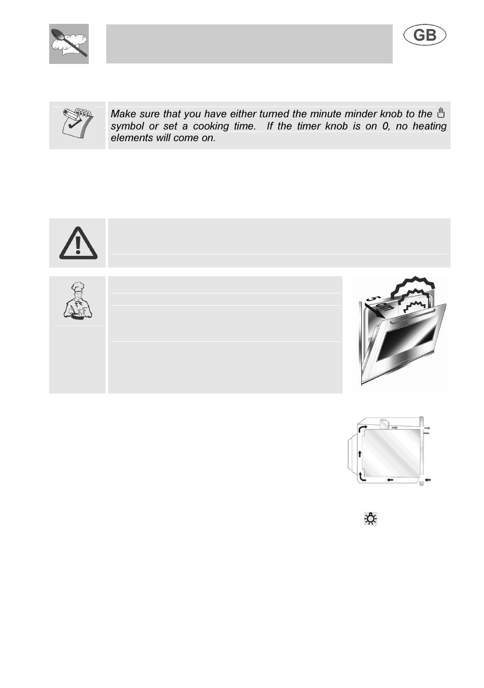 Instructions for the user, Use of the oven, 1 warnings and general advice | 2 cooling system, 3 oven light | Smeg B988E User Manual | Page 8 / 19