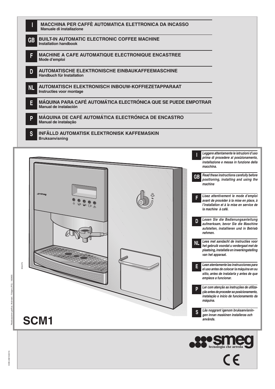 Smeg SCM1 User Manual | 108 pages