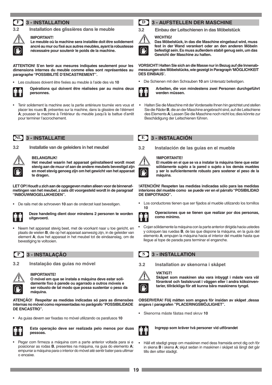 Smeg SCM1 User Manual | Page 19 / 108
