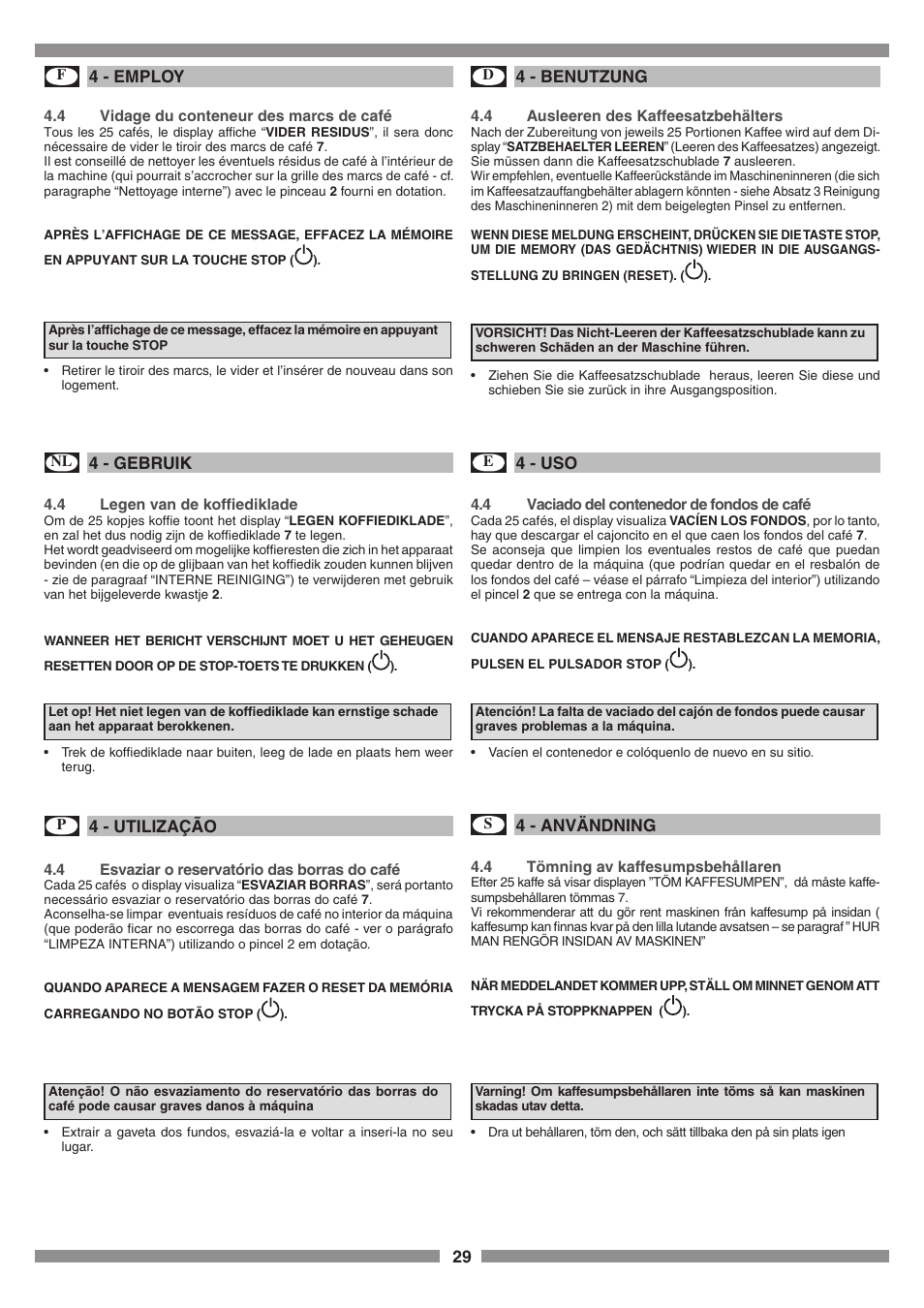 Smeg SCM1 User Manual | Page 29 / 108