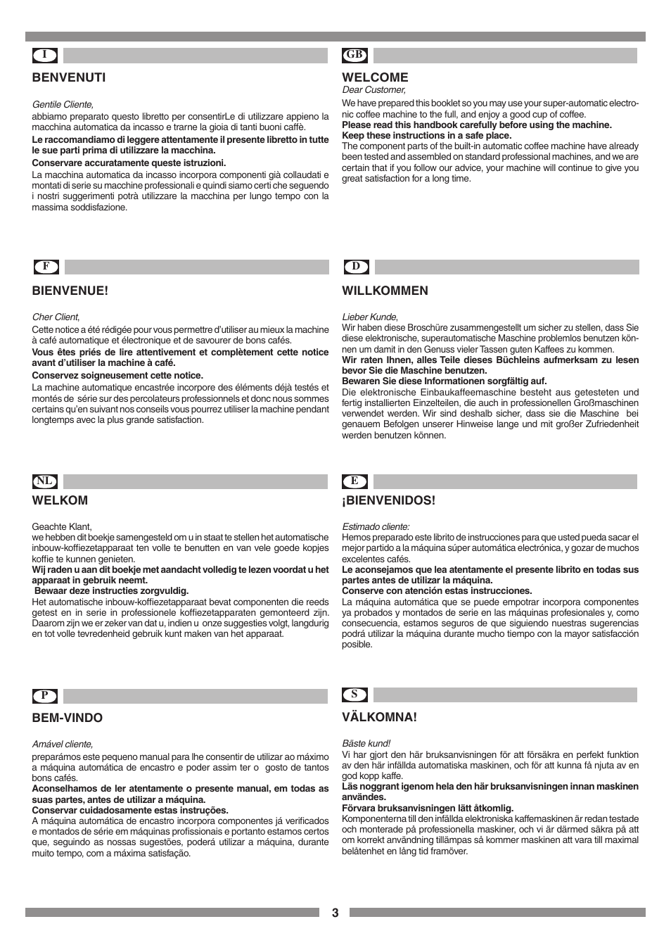 Smeg SCM1 User Manual | Page 3 / 108