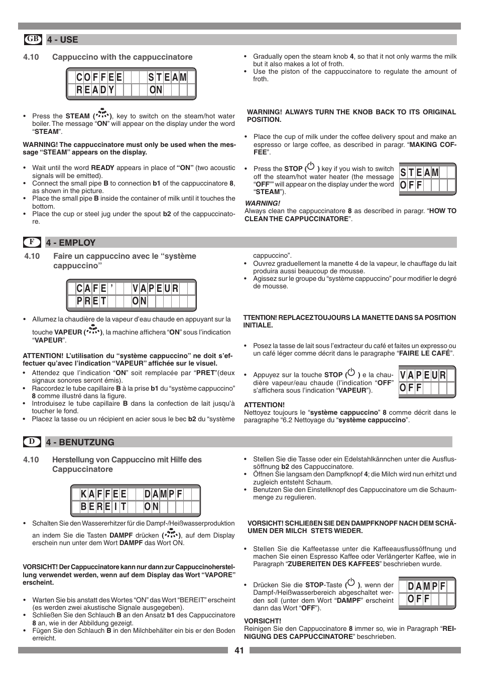 Smeg SCM1 User Manual | Page 41 / 108