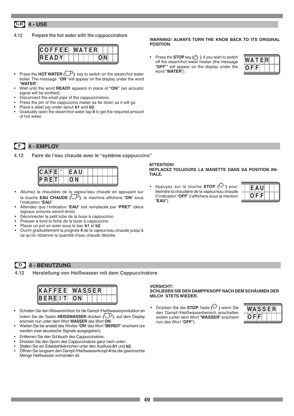 Smeg SCM1 User Manual | Page 49 / 108
