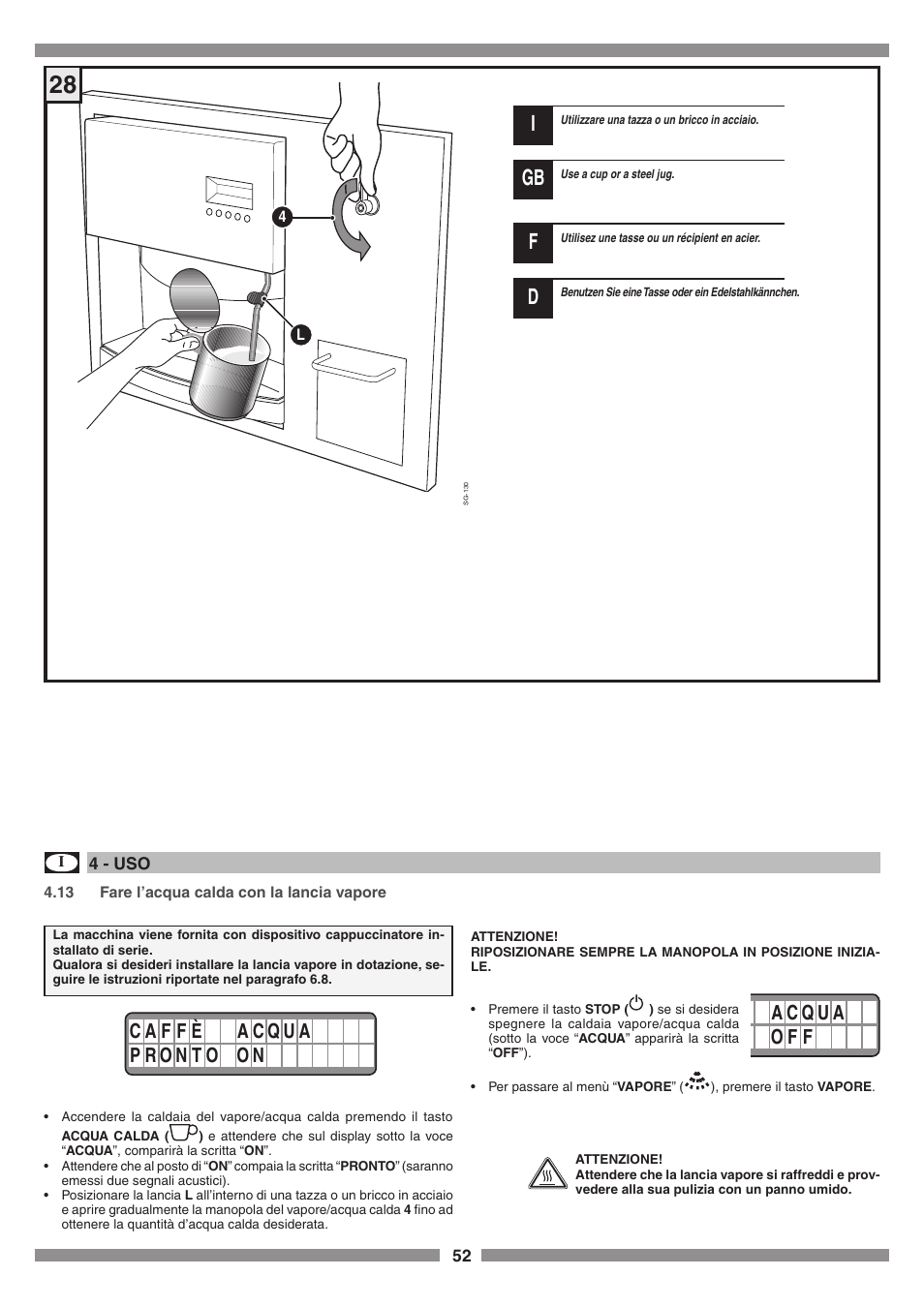Smeg SCM1 User Manual | Page 52 / 108