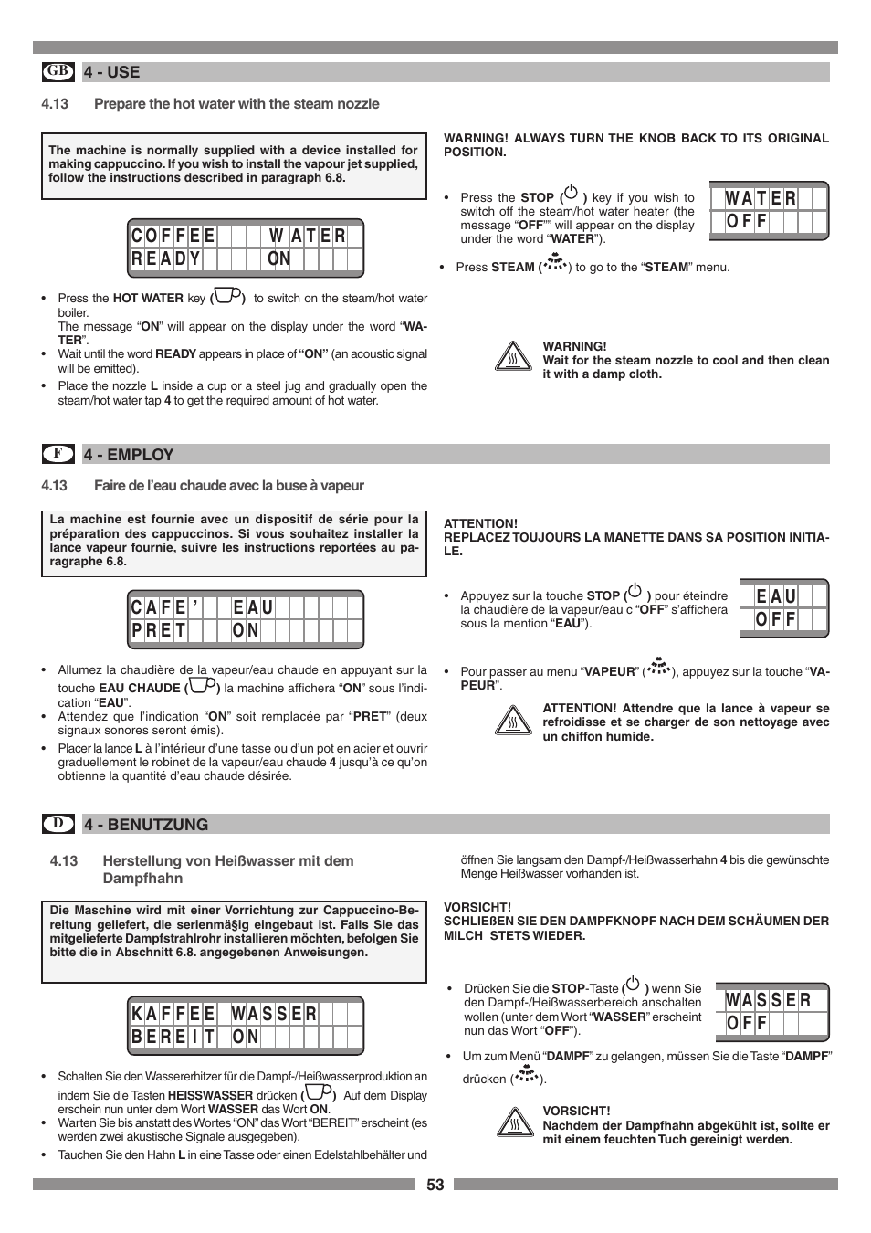 Smeg SCM1 User Manual | Page 53 / 108