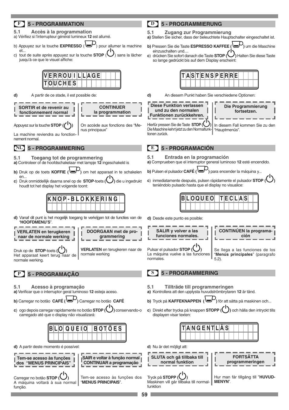 Smeg SCM1 User Manual | Page 59 / 108