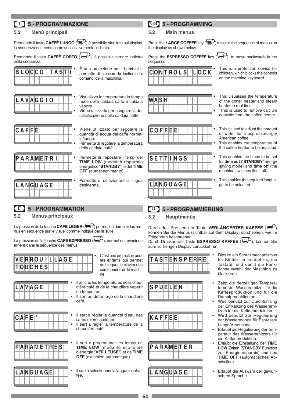 Smeg SCM1 User Manual | Page 60 / 108