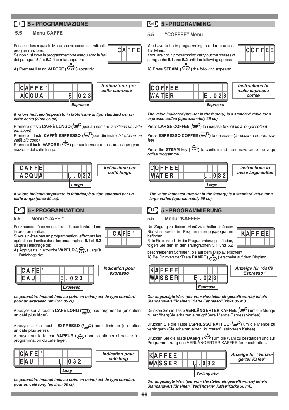 C a f e | Smeg SCM1 User Manual | Page 66 / 108