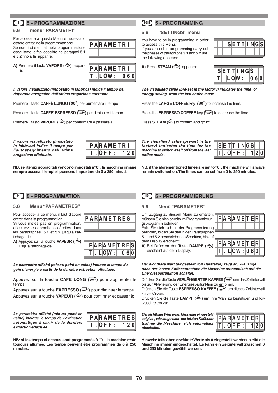 Smeg SCM1 User Manual | Page 70 / 108
