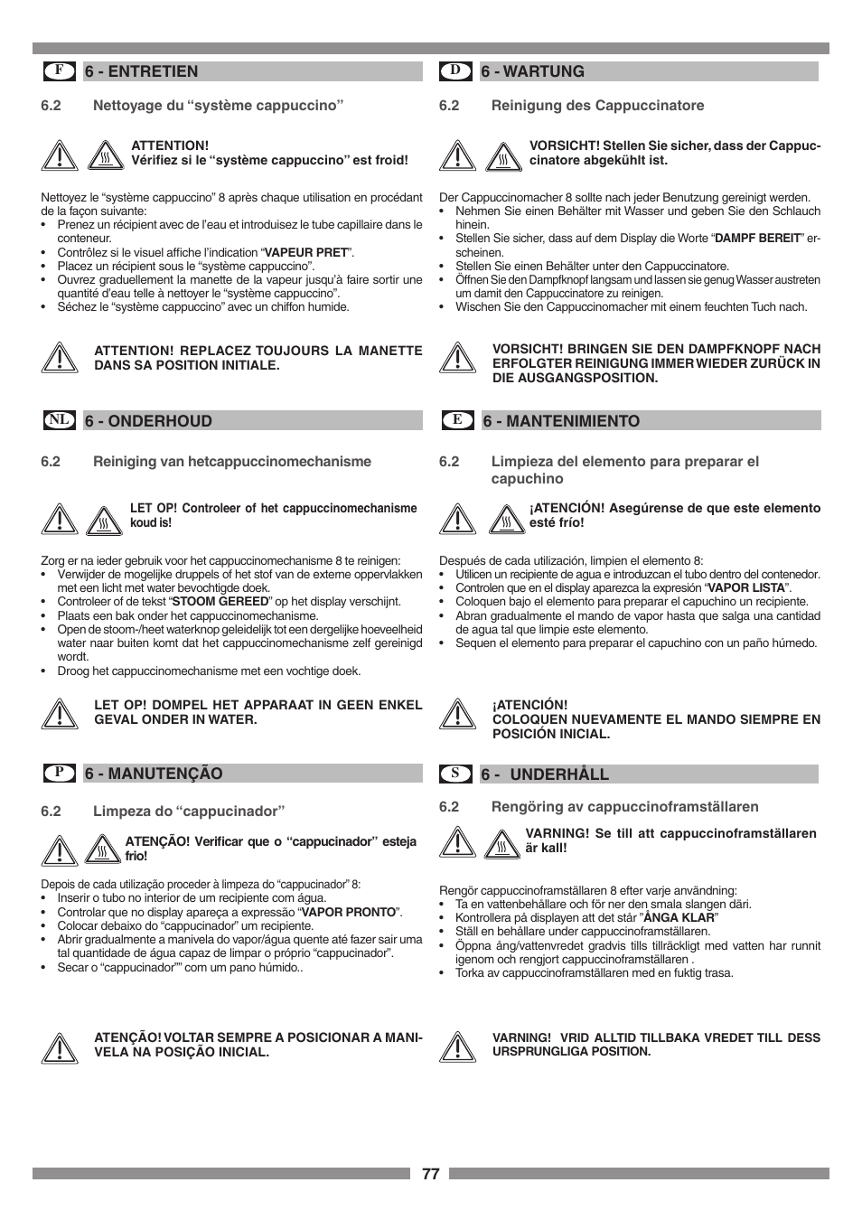 Smeg SCM1 User Manual | Page 77 / 108