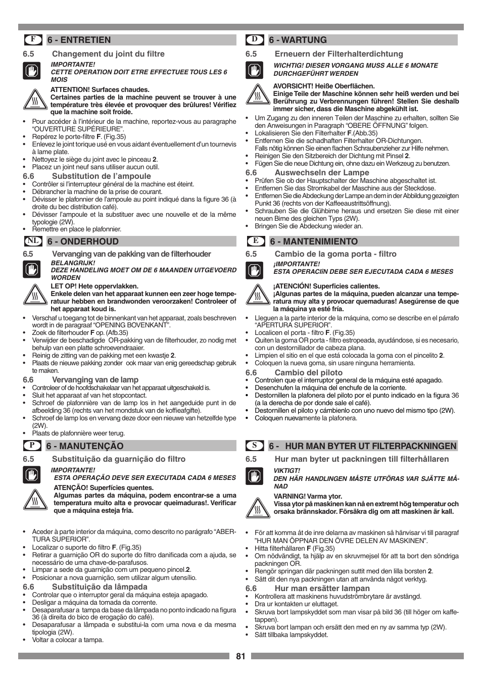 Smeg SCM1 User Manual | Page 81 / 108