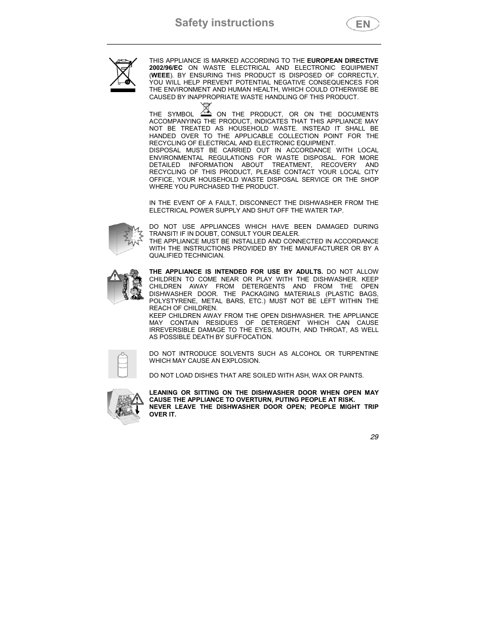 Safety instructions | Smeg CA01-3 User Manual | Page 12 / 34