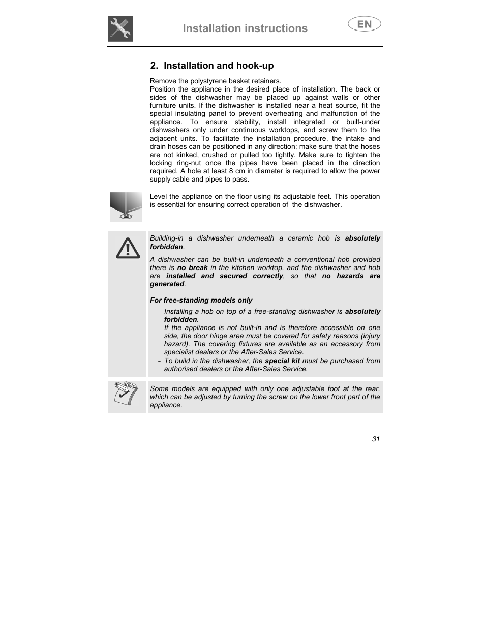 Installation instructions | Smeg CA01-3 User Manual | Page 14 / 34