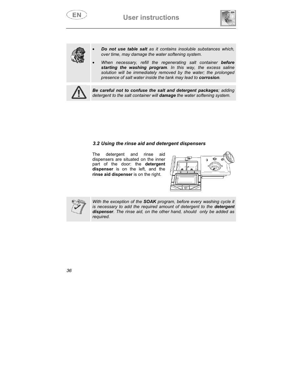 User instructions | Smeg CA01-3 User Manual | Page 19 / 34