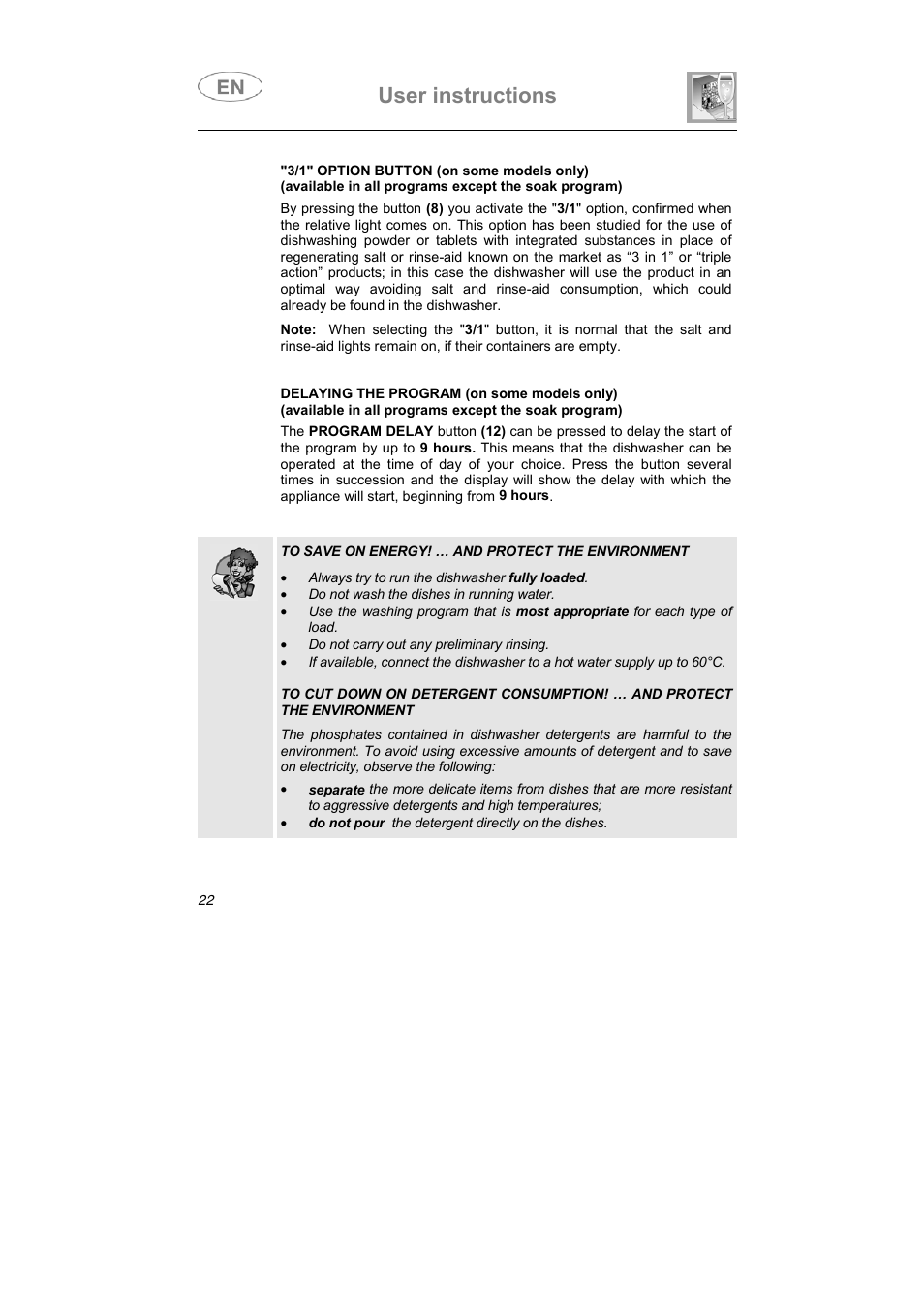 User instructions | Smeg STX1-5 User Manual | Page 9 / 39