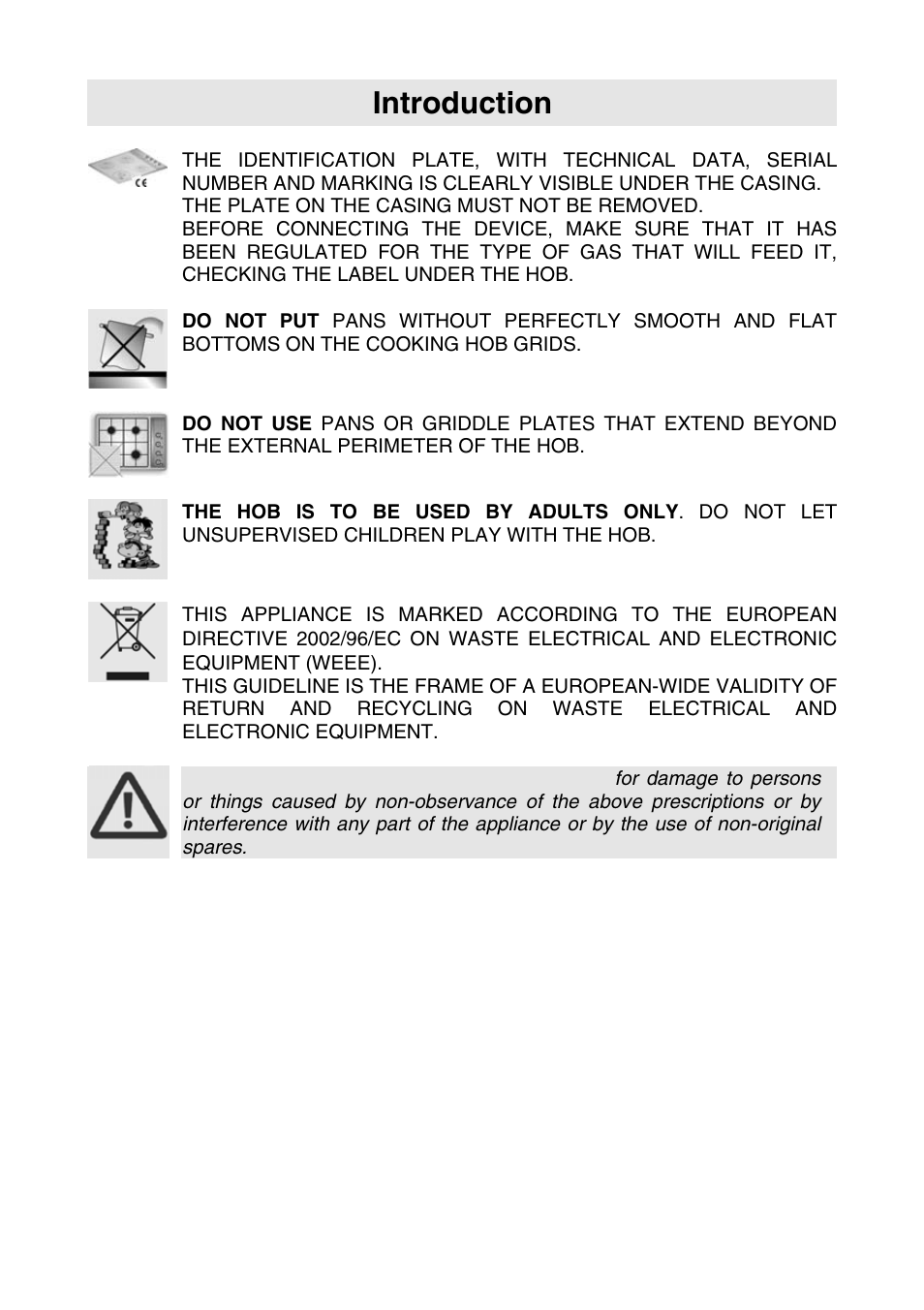 Introduction | Smeg SER63LPG User Manual | Page 3 / 20