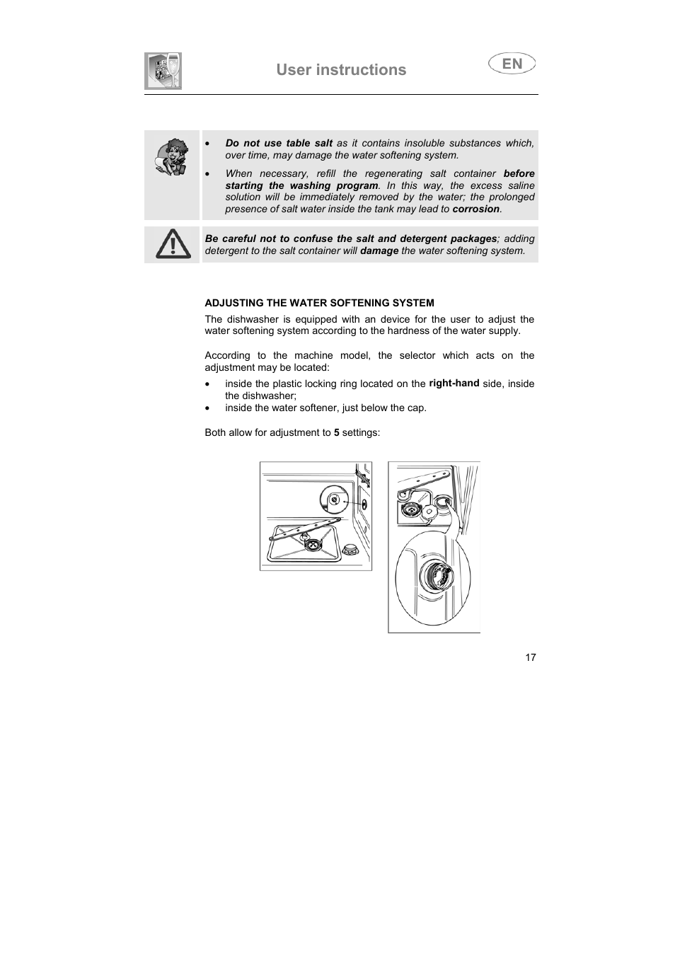User instructions | Smeg DF614FAS User Manual | Page 16 / 34