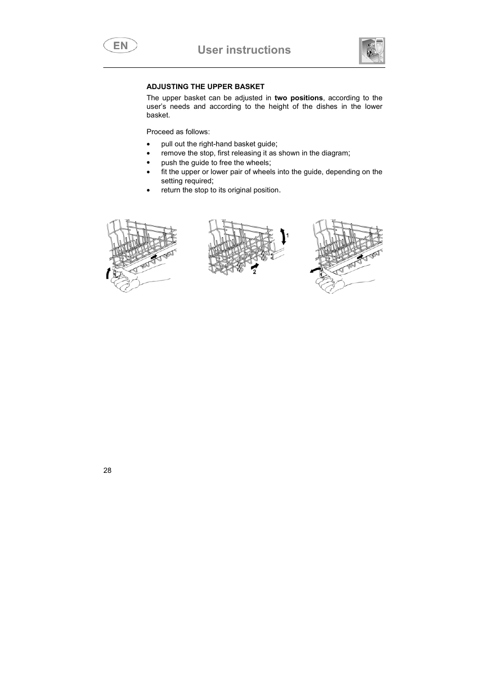 User instructions | Smeg DF614FAS User Manual | Page 27 / 34