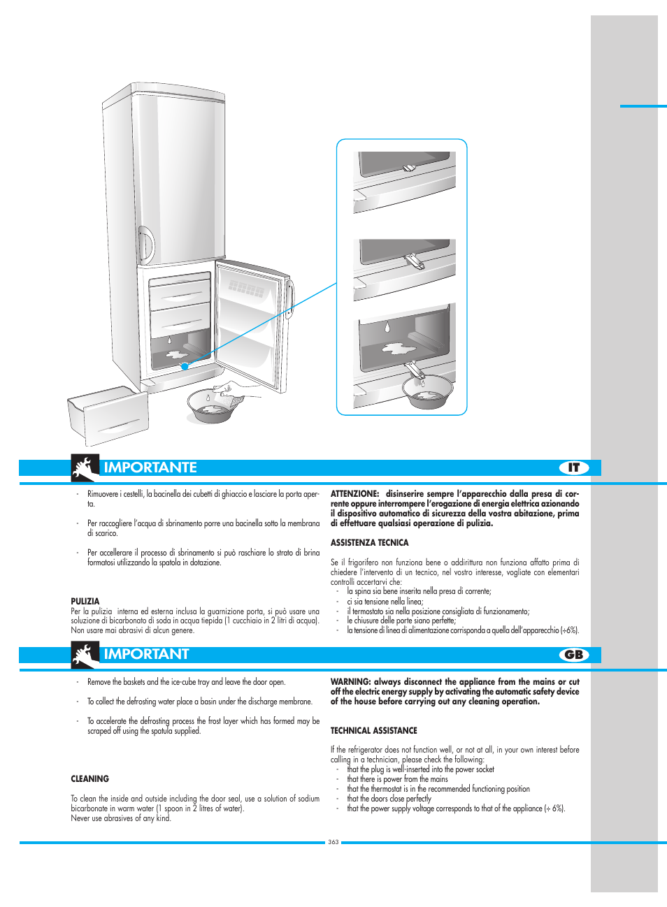 Importante, Important, It gb | Smeg CW350RX1 User Manual | Page 30 / 34