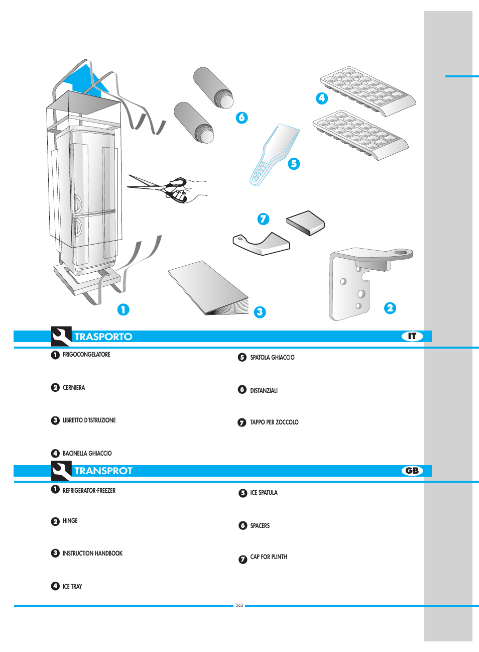 Trasporto, Transprot | Smeg CW350RX1 User Manual | Page 8 / 34