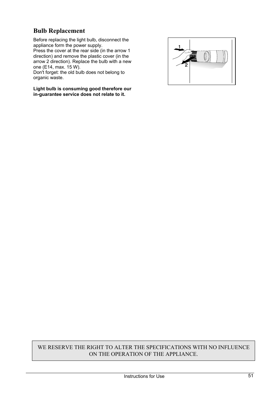Bulb replacement | Smeg FA28A User Manual | Page 11 / 11