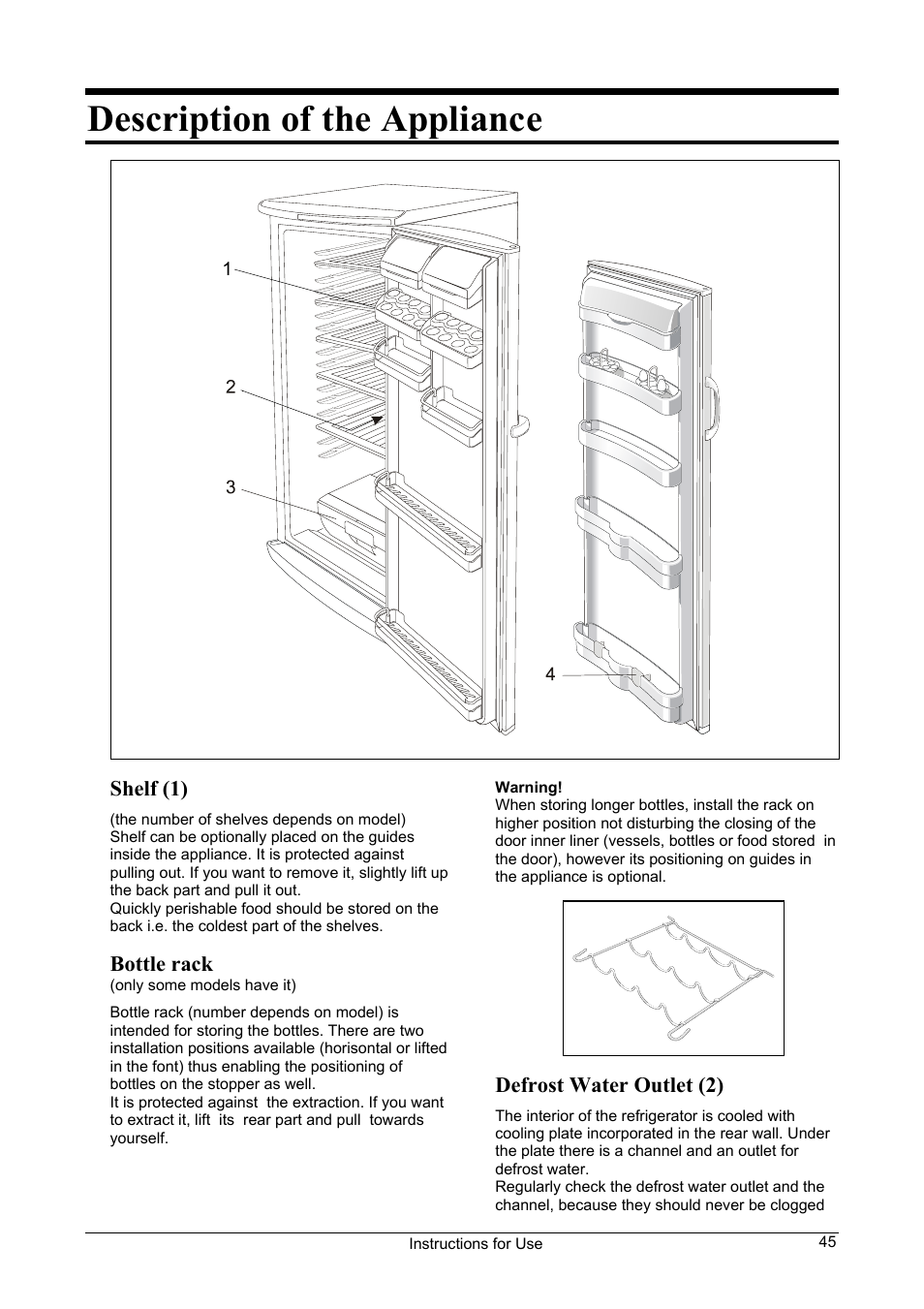 Description of the appliance | Smeg FA28A User Manual | Page 5 / 11
