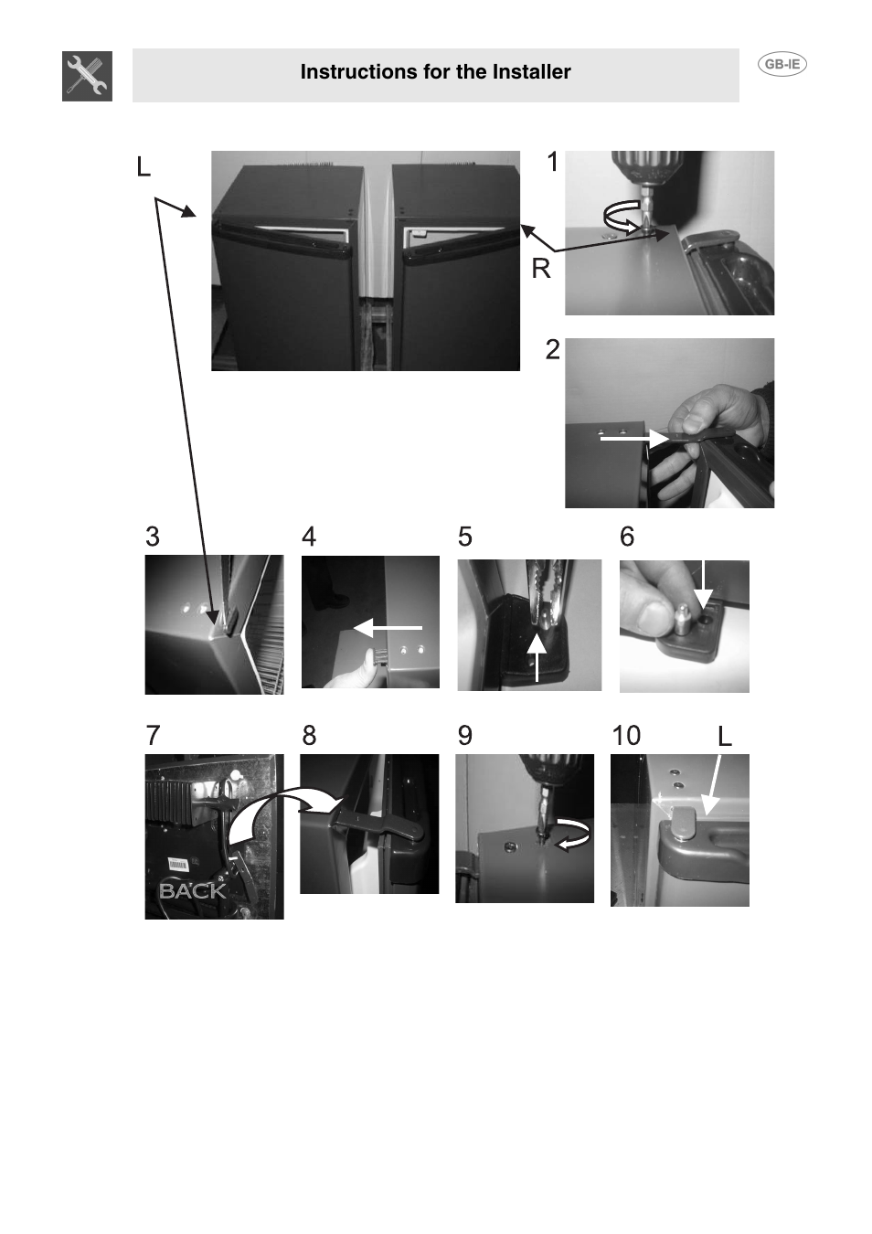 5 changin the doorhang | Smeg 914773118 User Manual | Page 9 / 11