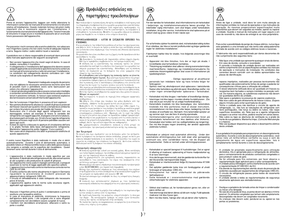 Precauzioni sulla sicurezza e avvertimenti, Sikkerhedsanvisninger og advarsler | Smeg FA561X User Manual | Page 11 / 33