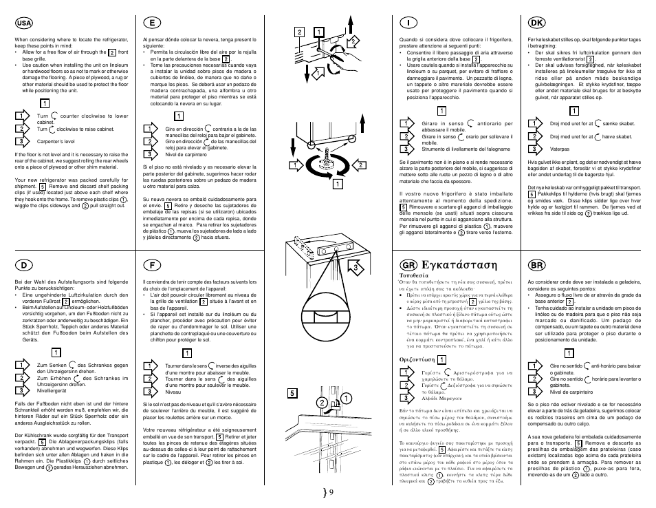 Installation, Aufstellung, Instalación | Installazione, Opstilling, Egkatavstash, Instalação | Smeg FA561X User Manual | Page 13 / 33