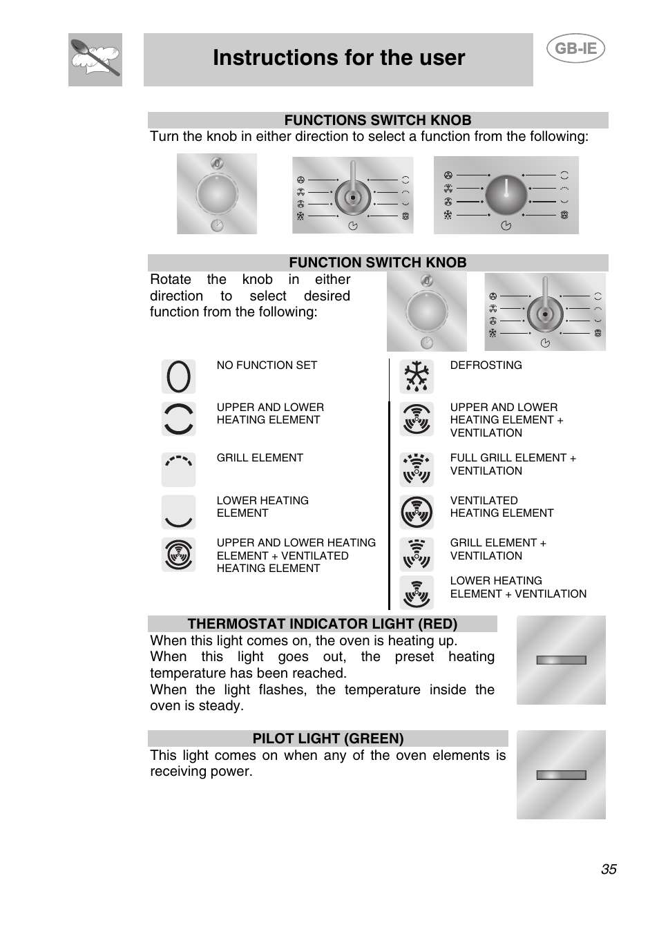 Instructions for the user | Smeg SC170 User Manual | Page 8 / 25