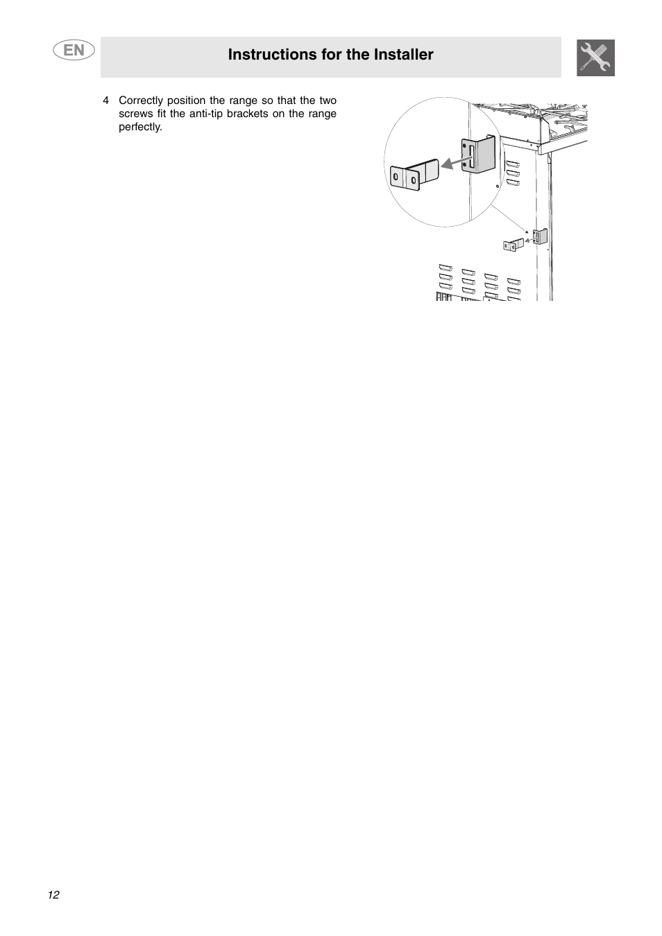Instructions for the installer | Smeg C9GMXU User Manual | Page 10 / 16