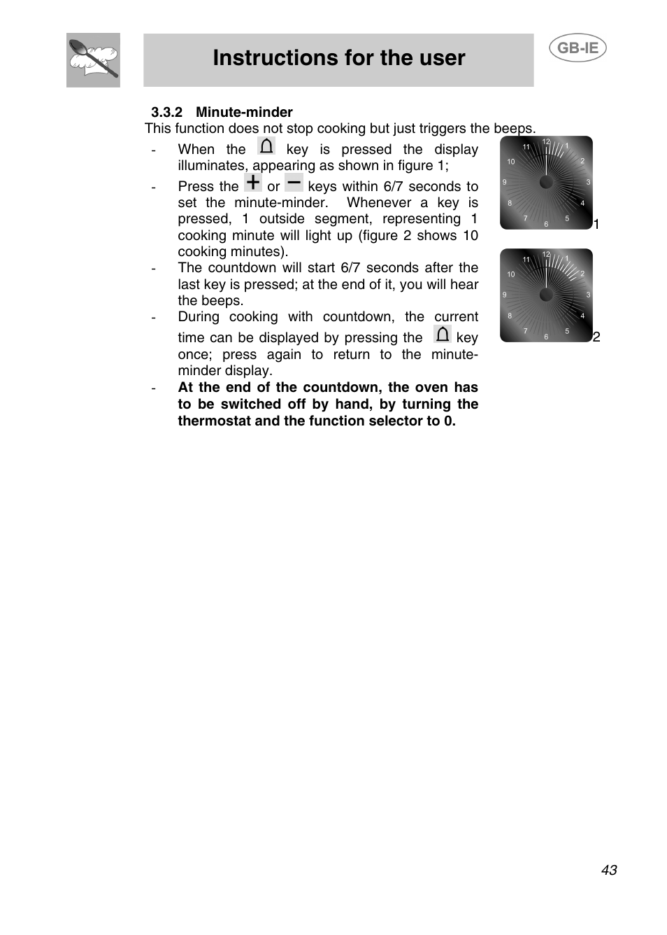 Instructions for the user | Smeg Electric Multifunction Pizza 166PZ-5 User Manual | Page 12 / 29
