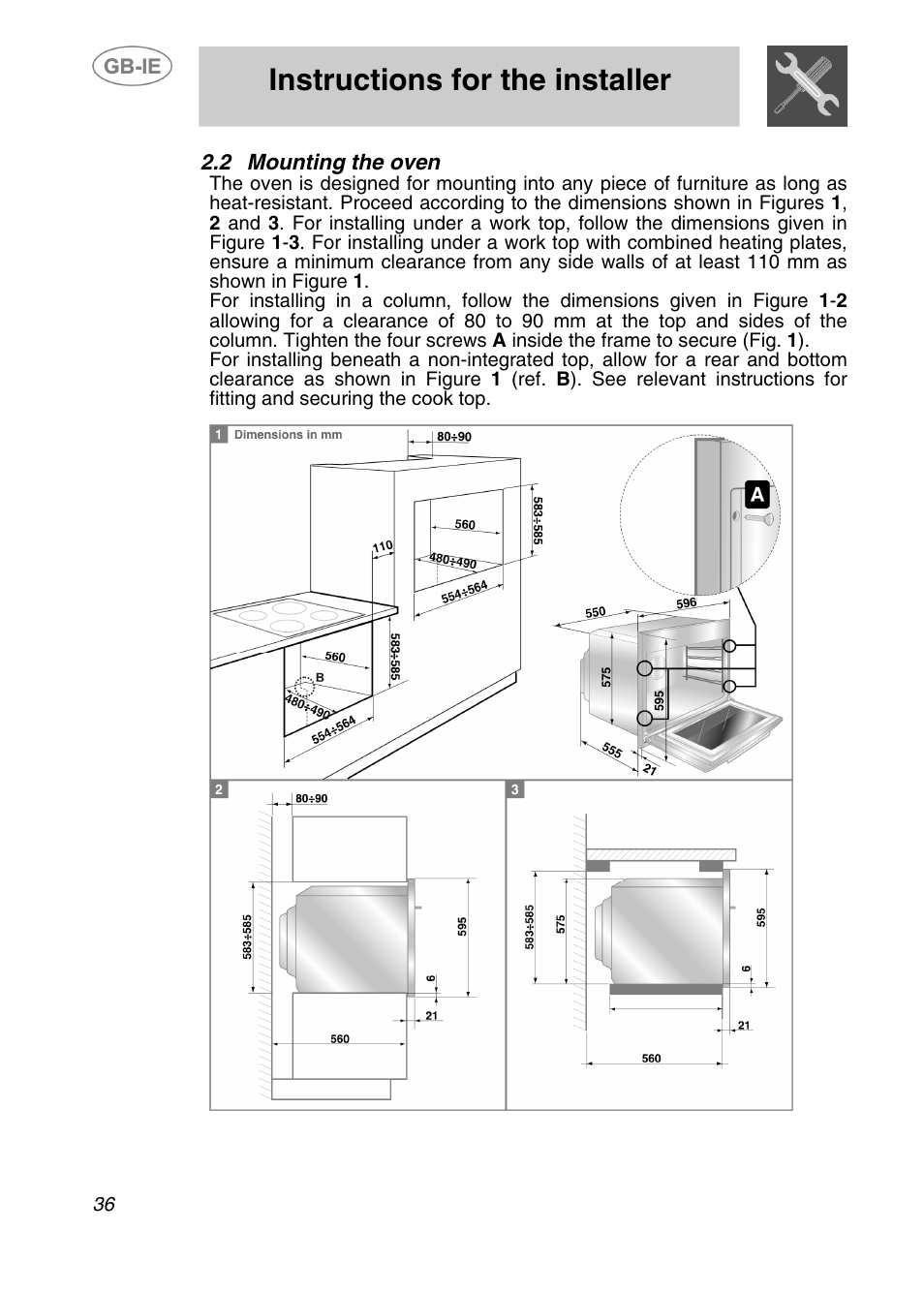 Instructions for the installer | Smeg Electric Multifunction Pizza 166PZ-5 User Manual | Page 5 / 29